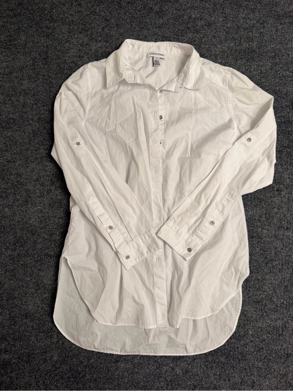 Calvin Klein White Long-Sleeve Button Shirt